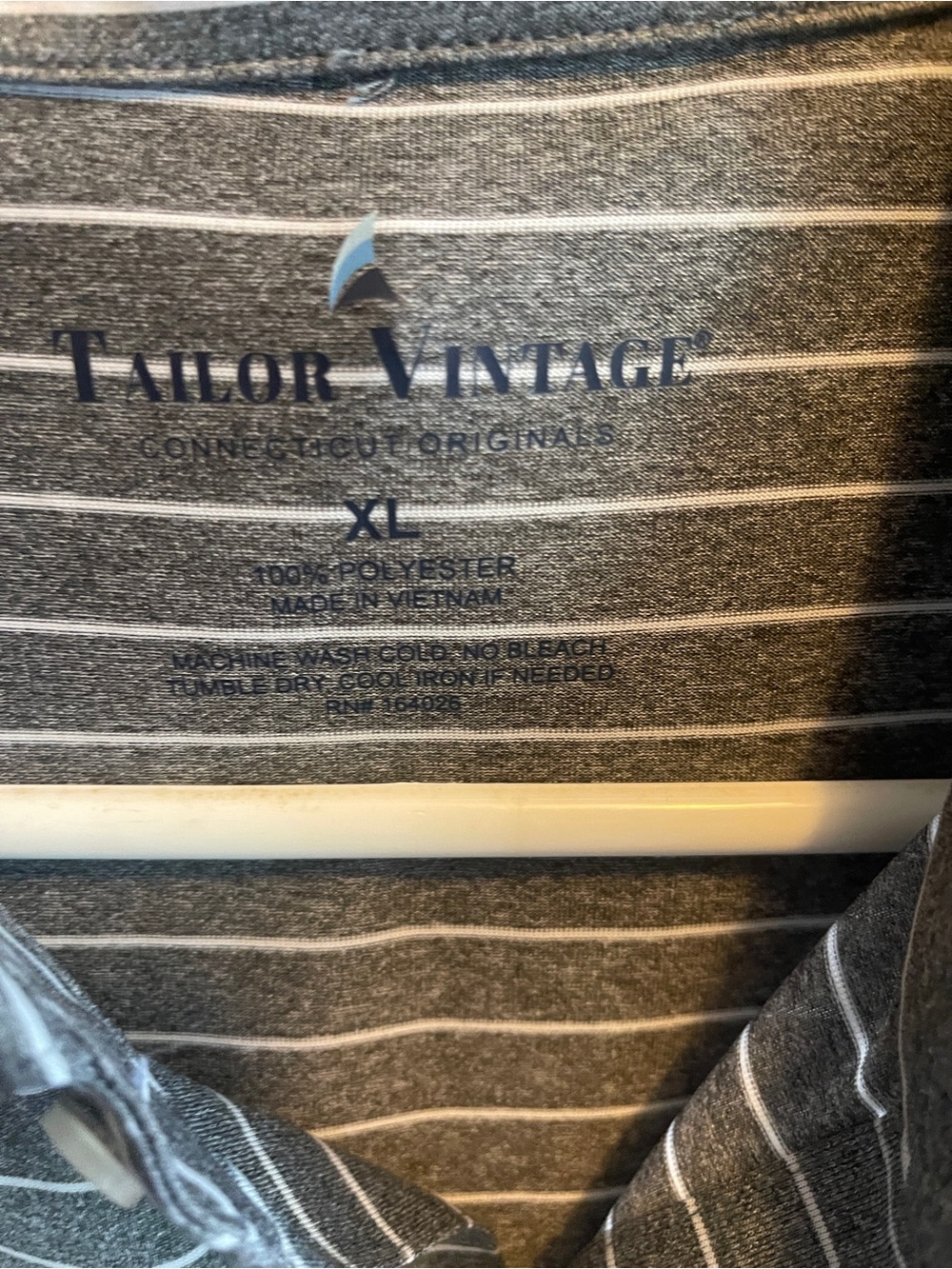 Tailor Vintage Gray Striped Polo Shirt - Picture 2 of 3